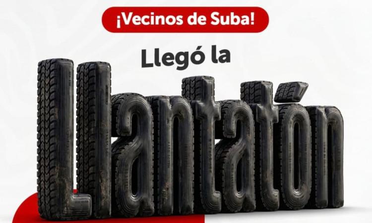 Publicidad 'Llantatón' en Suba, Bogotá