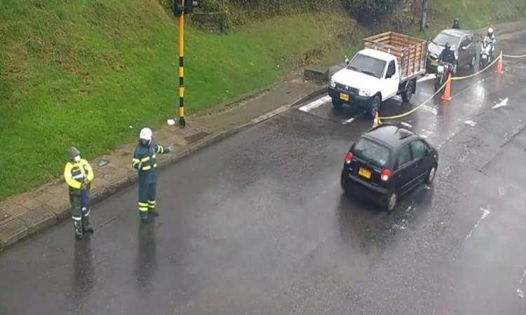 Foto del reversible de la carrera Séptima en Bogotá.