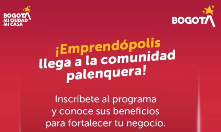 Imagen del programa Emprendópolis en Bogotá, que apoya a emprendedores y pequeños comerciantes.