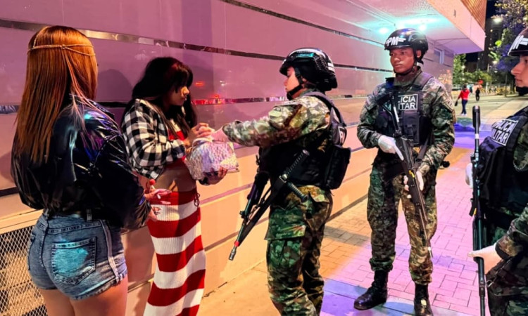 Foto de controles y del operativo realizado en el centro de Bogotá.