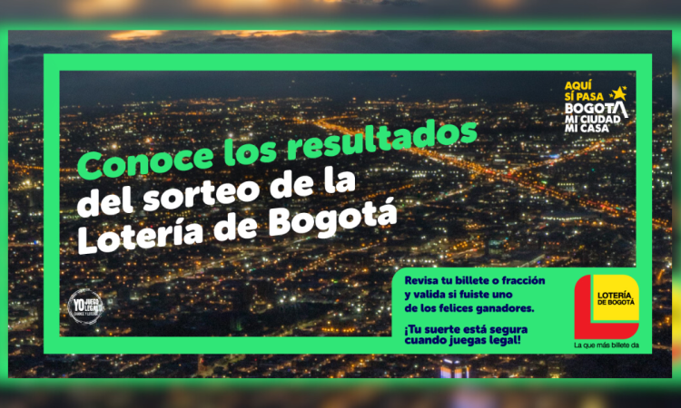 Pieza gráfica sobre la Lotería de Bogotá.