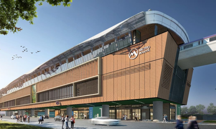 Render de una de las estaciones de la Línea 1 del Metro de Bogotá.