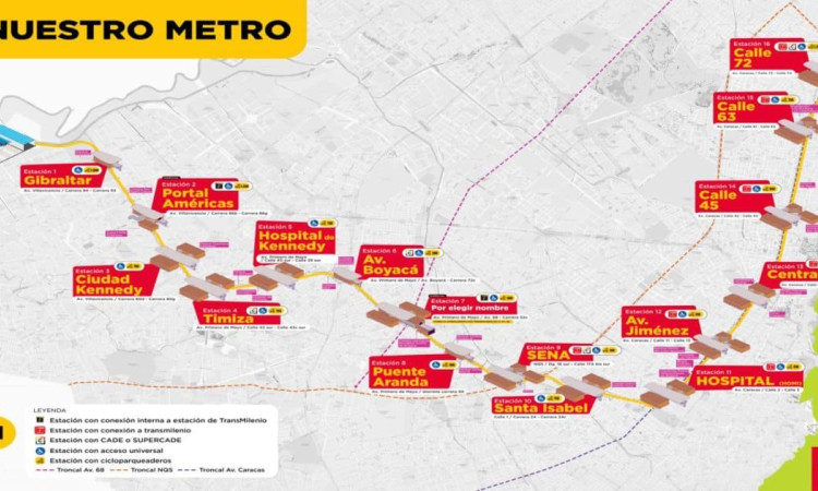 Pieza gráfica del Metro sobre las estaciones