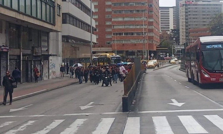 Foto de manifestaciones en Bogotá 