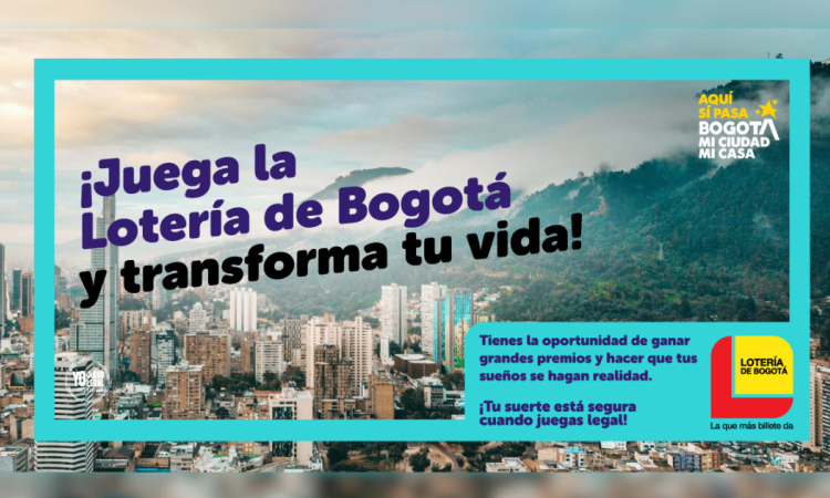 Imagen de la pieza gráfica que promociona el sorteo de la Lotería de Bogotá 
