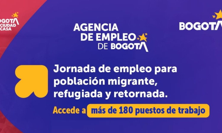 Foto de la Feria de Empleo para migrantes en Bogotá el viernes 24 julio de 2026.
