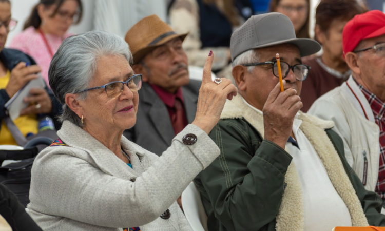 Imagen de personas mayores participando en una reunión