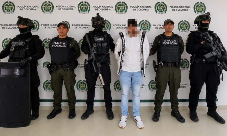 Foto de la captura en Bogotá de alias 'Luis Páez', cabecilla del 'Tren de Aragua'.