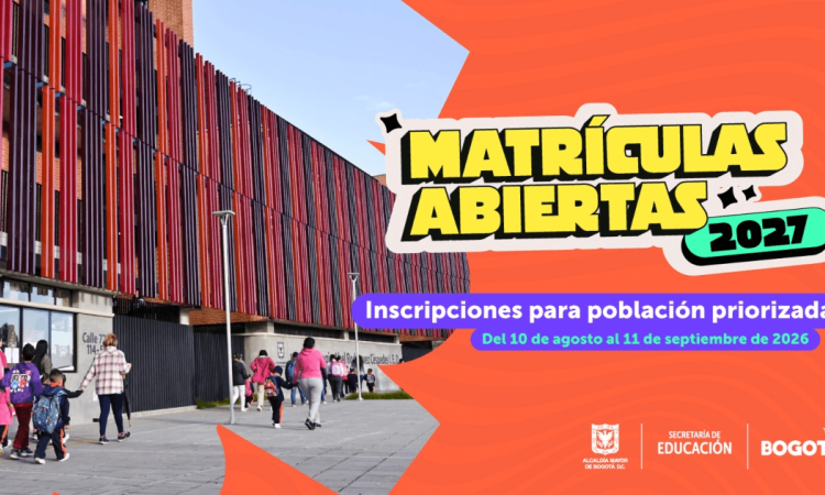 Foto que muestra un colegio y el texto: Matrículas abiertas 2027 