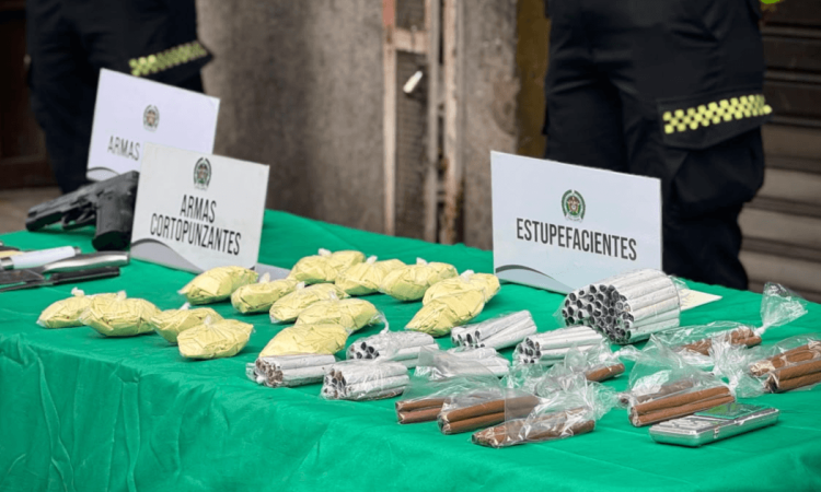 Material incautado (armas y drogas) durante operativo de La Favorita: 