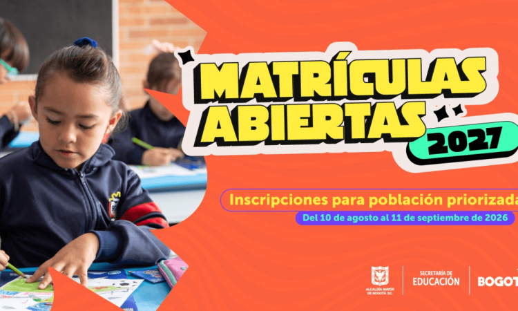 Imagen gráfica con el texto: matrículas abiertas 2027 