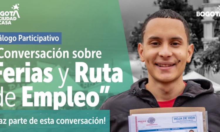 Imagen con invitación al diálogo ciudadano sobre empleo en Bogotá.