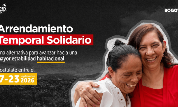 Imagen gráfica con el texto: arrendamiento temporal solidario una alternativa para avanzar hacia una mayor estabilidad habitacional 