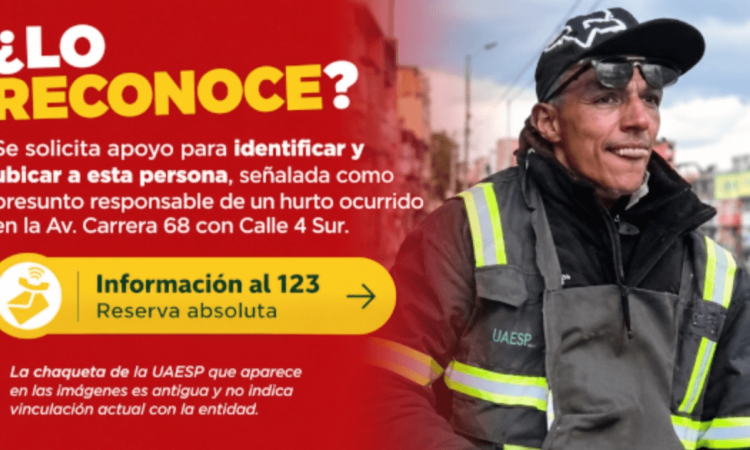 Imagen que muestra a un hombre y un texto: ¿lo reconoce? se solicita apoyo para identificar y ubicar a esta persona