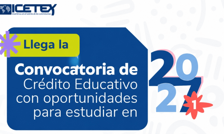 Imagen gráfica con el texto: convocatoria de crédito educativo con oportunidades para estudiar