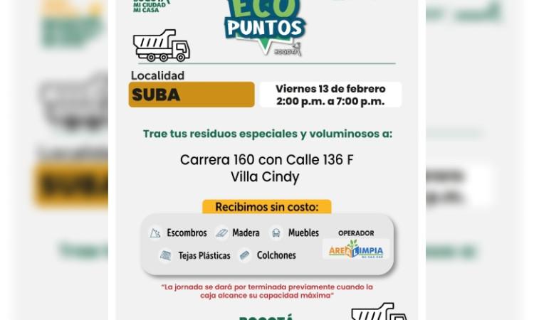 Foto que muestra ubicaciones de Ecopuntos en Bogotá