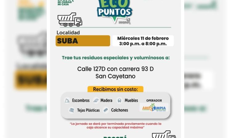 Foto que muestra ubicaciones de Ecopuntos en Bogotá