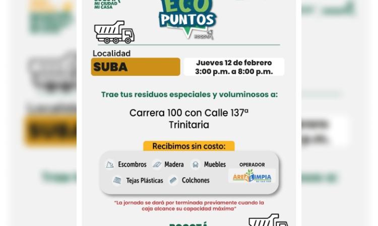 Foto que muestra ubicaciones de Ecopuntos en Bogotá