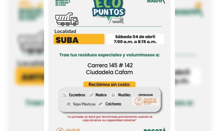 Foto que muestra ubicaciones de Ecopuntos en Bogotá