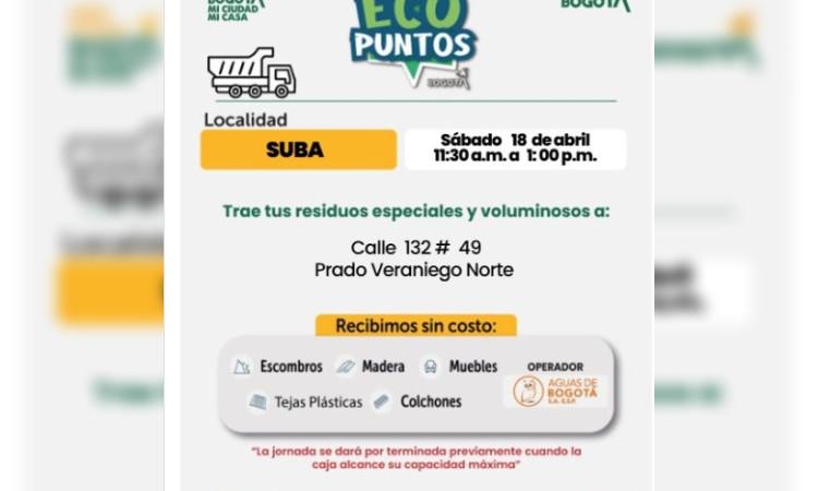 Foto que muestra ubicaciones de Ecopuntos en Bogotá