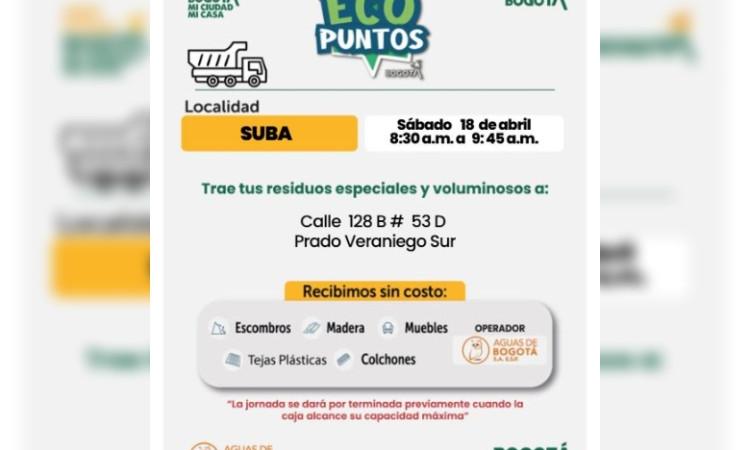 Foto que muestra ubicaciones de Ecopuntos en Bogotá