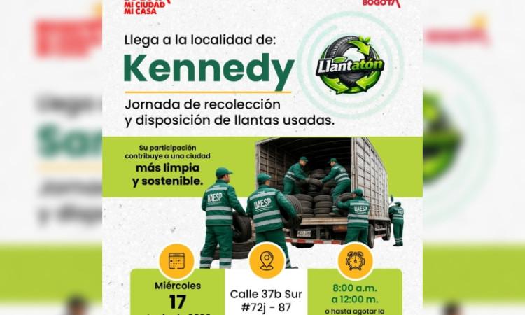 Ubicación jornada llantatón en Bogotá 