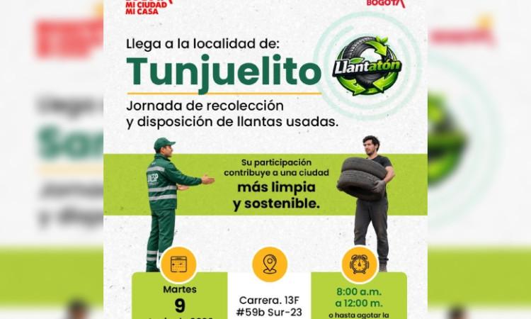 Ubicación jornada llantatón en Bogotá 