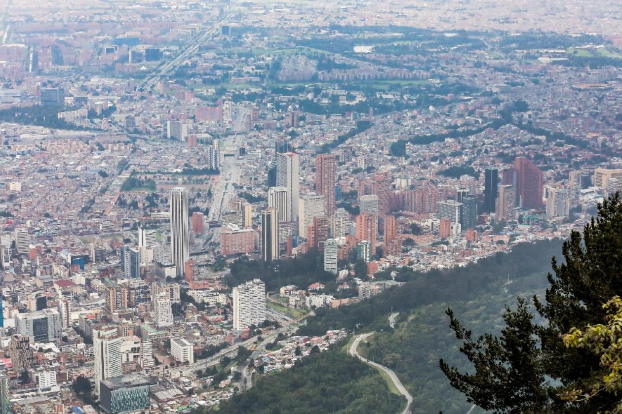 Fotografía aérea de Bogotá