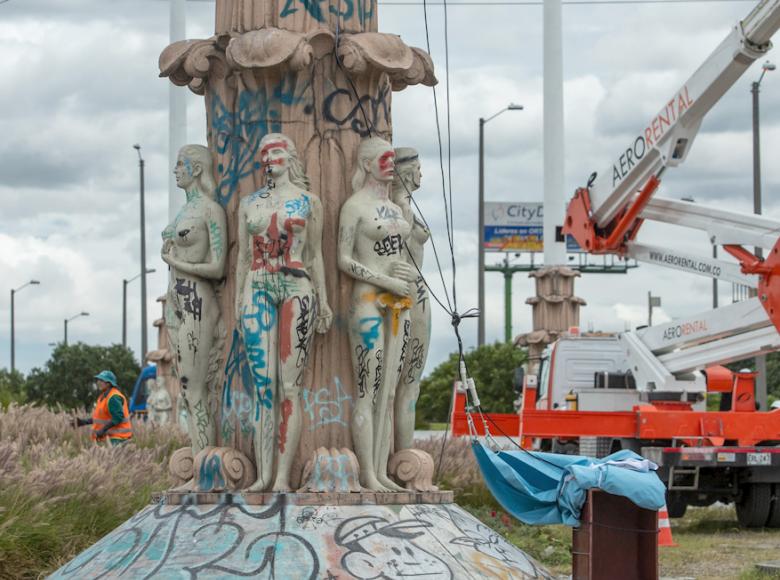 La restauración total del Monumento a las Banderas costarán 1.700 millones de pesos - Foto: Alcaldía de Bogotá.