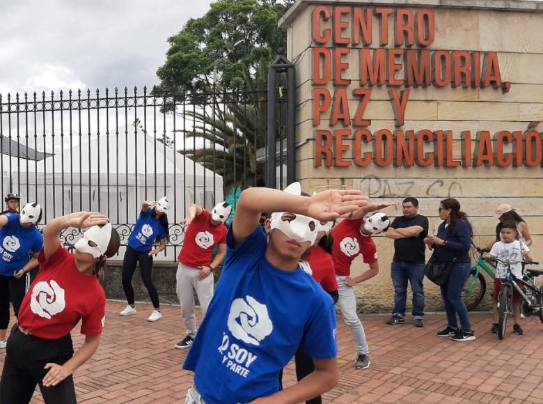 Batucada de Casa E en el Centro de Memoria, Paz y Reconciliación - Foto: Twitter Secretaría Distrital de la Mujer.