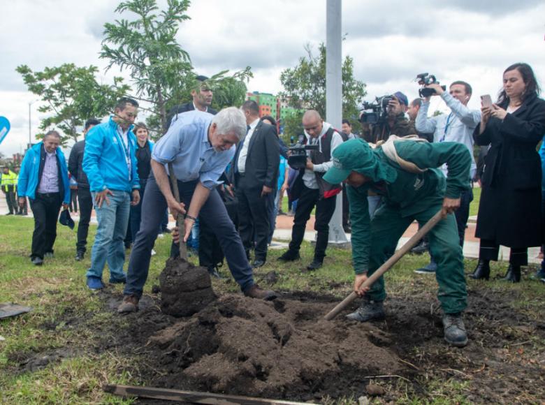 Espacios verdes y árboles sembrados en Parque Tercer Milenio - Foto: Alcaldía de Bogotá/Andrés Sandoval.