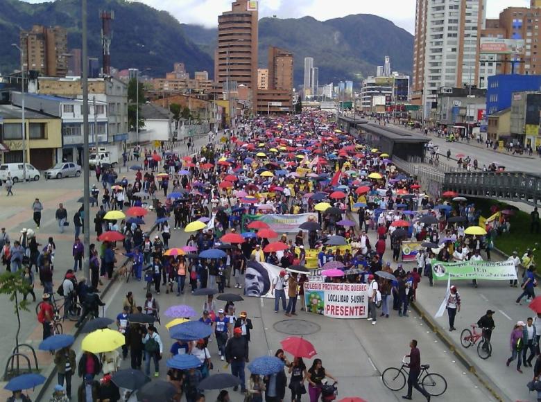 Imagen ilustrativa de una protesta anterior en Bogotá.