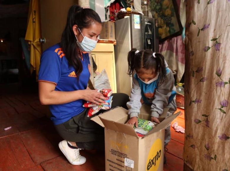 La alegría de la niñez no tiene precio. Gracias por tu ayuda a través de Bogotá Solidaria en Casa.