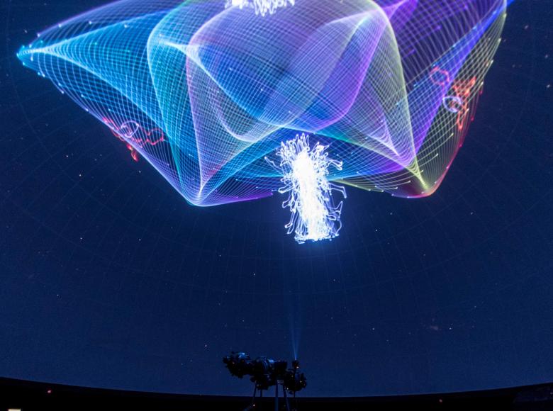 Proyección en el domo del Planetario de Bogotá. FOTO: Juan Santacruz