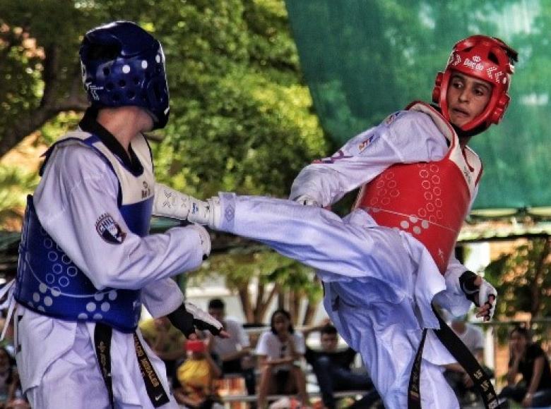 David Felipe Paz Rocha se coronó campeón en la categoría 68 kg en taekwondo, luego de derrotar en la final al chileno Ignacio Morales.