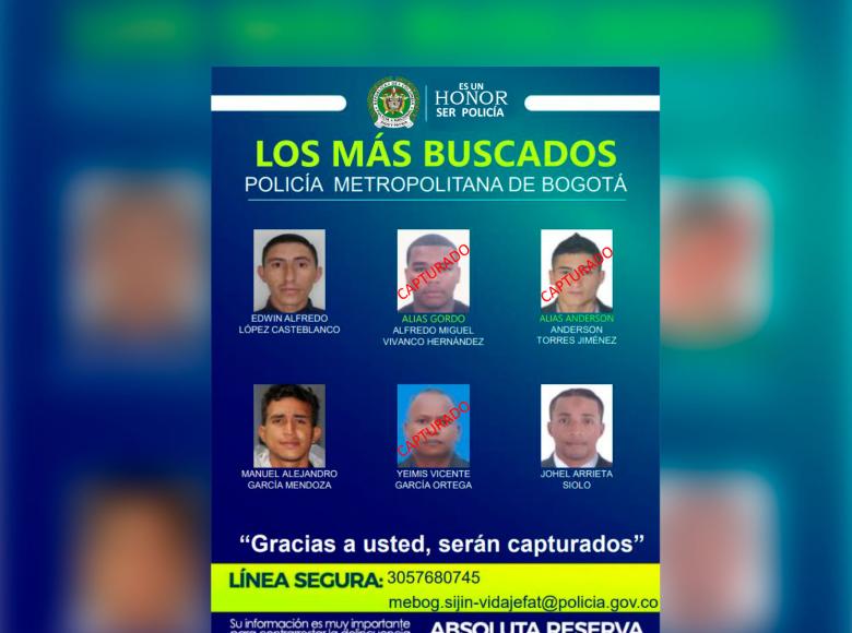 Por el delito de homicidio autoridades buscan a 10 personas en Bogotá. 