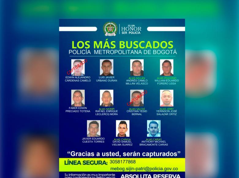 Por el delito de hurto al patrimonio público, se buscan 9 hombres en la capital.