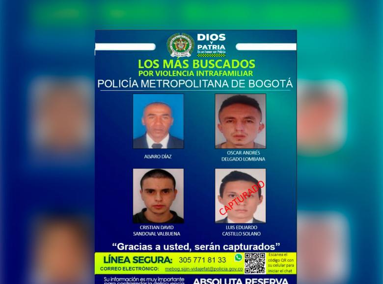 La Policía se encuentra buscando a estos cuatro hombres por el delito de violencia intrafamiliar.