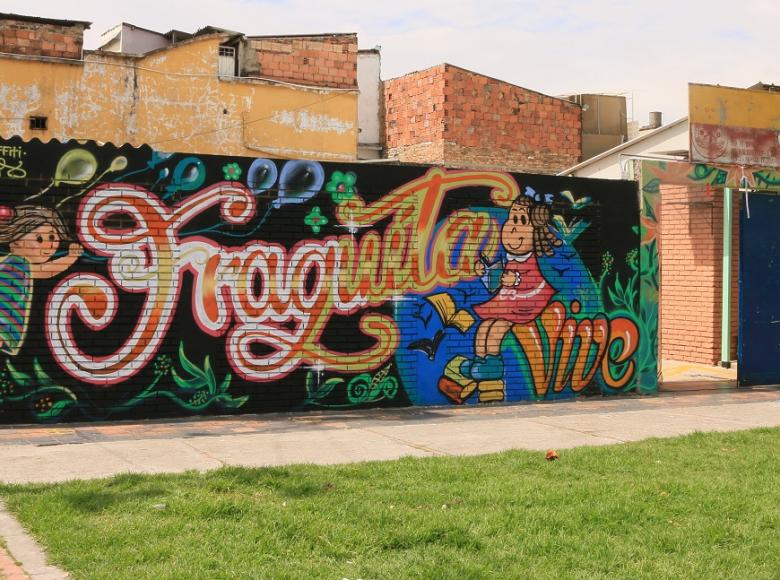 Así quedó terminado el mural en conmemoración al nombre del parque.