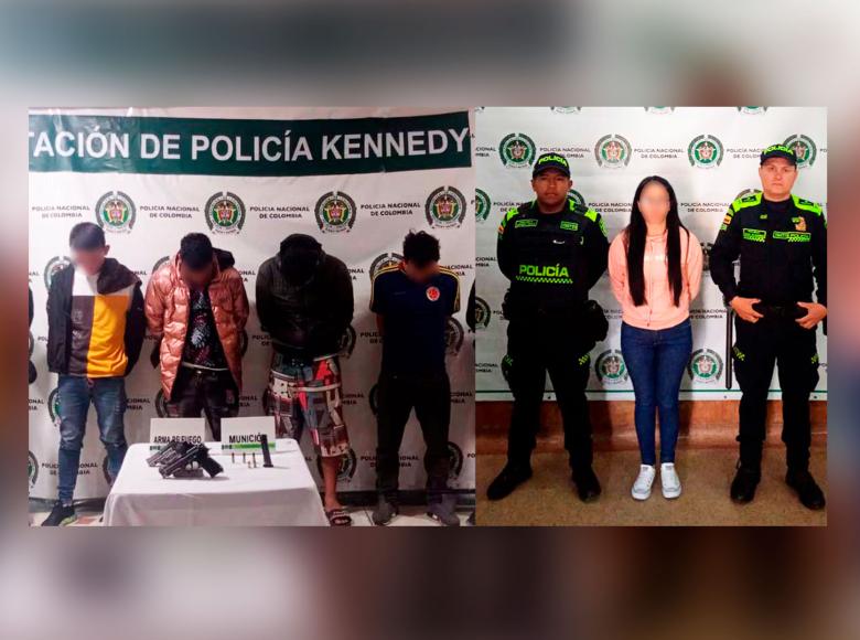 Fueron 5 las personas capturadas, cuatro hombres y una mujer, por delitos de extorsión en las localidades de Kennedy y La Candelaria.