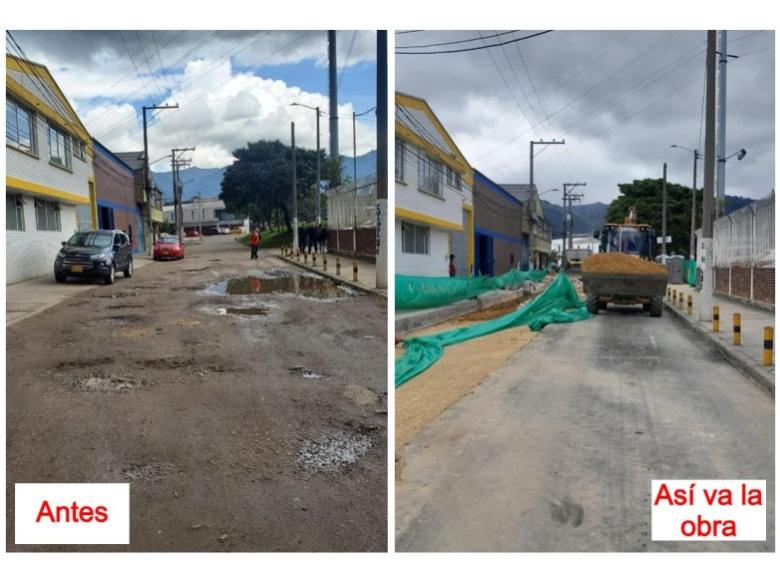 Te presentamos 2 mejoras que adelanta la UMV. En este punto del barrio Industrial Centenario, localidad de Puente Aranda, la entidad se encuentra arreglando la vía. La obra tiene un avance del 60% y se espera que finalicé los últimos días de junio. 