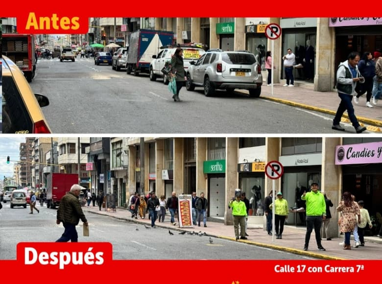 En la calle 17 con carrera Séptima hizo presencia el equipo de Cultura para la Movilidad, para hacer pedagogía a los conductores sobre el respeto a las normas de tránsito.