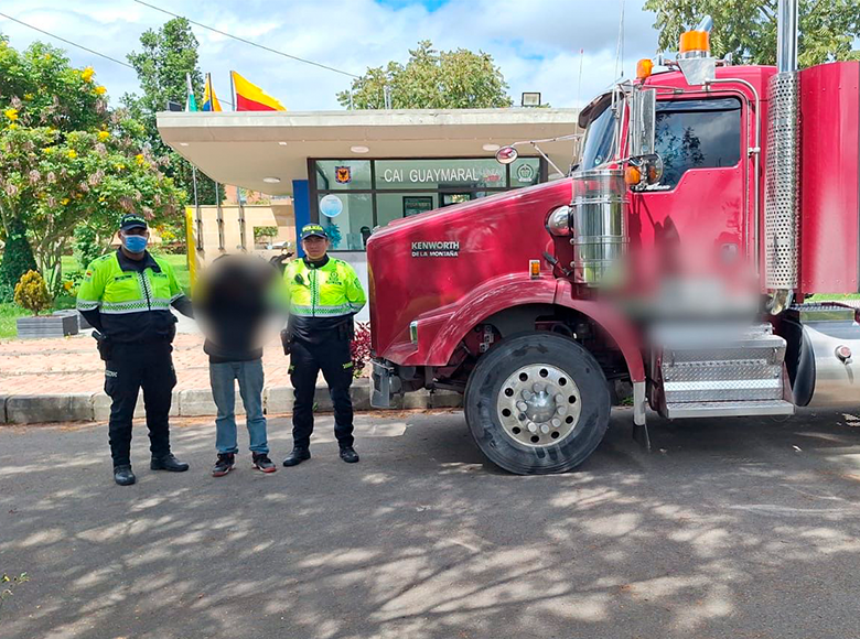 La Policía capturó luego de protagonizar el hurto de un tractocamión en el sector de Gaymaral de la localidad de Suba. 