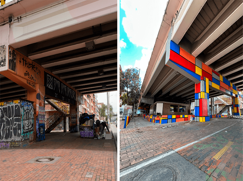 1.407 metros cuadrados de espacio público que ahora concentran: zonas culturales y artísticas, baños públicos, locales comerciales y salón multipropósito al servicio de vecinos y visitantes. 