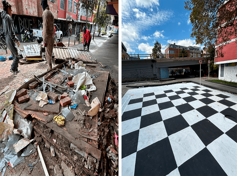 Se adelantaron acciones de limpieza, recolección de residuos, arreglo de luminarias, mantenimiento ambiental y urbanismo táctico.