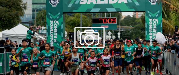 Inicio de la carrera. Aparecen las personas que participaron en Bimbo Global Race 2025