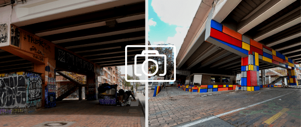 Fotos recuperación bajo puente de la calle 53 con NQS en Bogotá 2025