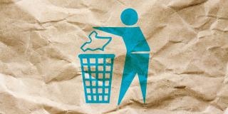 Imagen de un icono de persona botando basura a la caneca