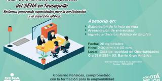 Mujeres pueden inscribirse en taller de orientación ocupacional en Teusaquillo
