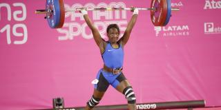 Yenny Sinisterra, atleta bogotana ganadora de medalla de plata categoría 55 kg en Juegos Panamericanos de Lima - Foto: Tomada de @Orlandomolano71.